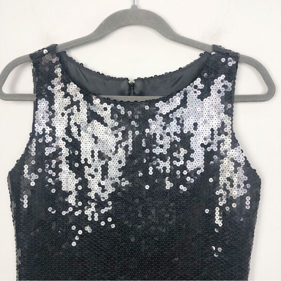 JEANETTE KASTENBERG | VINTAGE Black Fully Sequin Shift Dress Women’s Size 8 - Picture 4 of 9